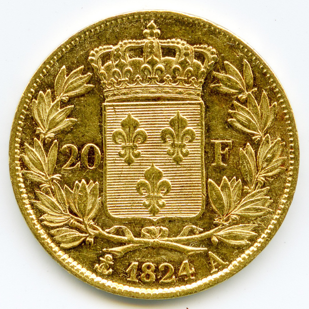 20 Francs Louis XVIII (verso)